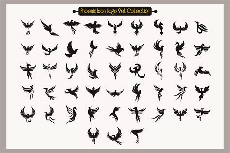 Phoenix Silhouette Set Colection Graphic by mahstudios · Creative Fabrica