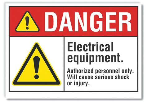 Polyester, Adhesive Sign Mounting, Electrical Equipment Danger Label ...