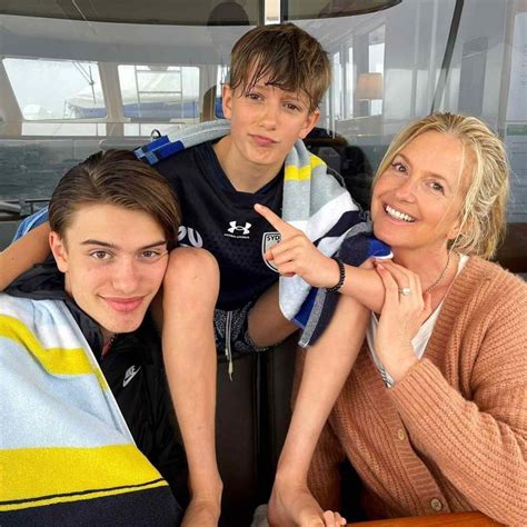 Rod Stewart's Wife Penny Lancaster Smiles with Sons and Lets Aiden Give Her a 'Tattoo': Photo