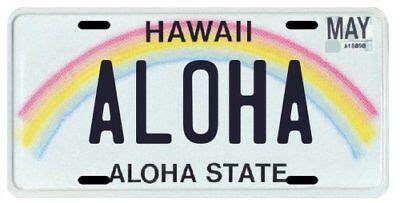 Aloha Hawaii Rainbow Metal License Plate | eBay