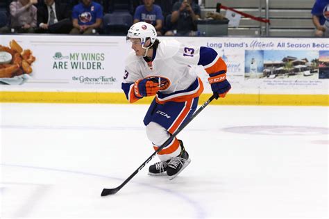 Mathew Barzal makes his way down the ice during the New York Islanders ...