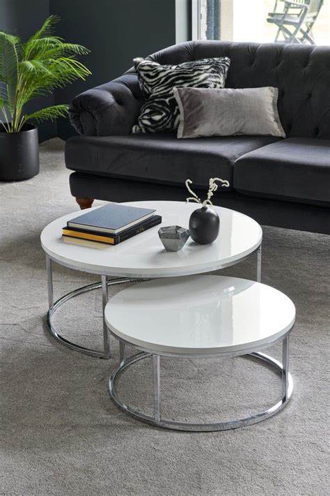 Buy Mode White Gloss Coffee Nest of Tables from the Next UK online shop | White gloss furniture ...