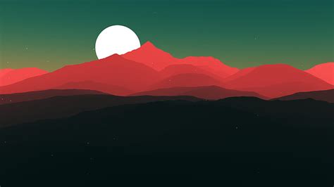 HD wallpaper: red mountains and moon digital wallpaper, red mountain ...