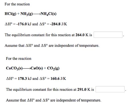 Solved For the reaction HCl(g) + NH3(g)NH4Cl(s) ? Ho--1 76.0 | Chegg.com