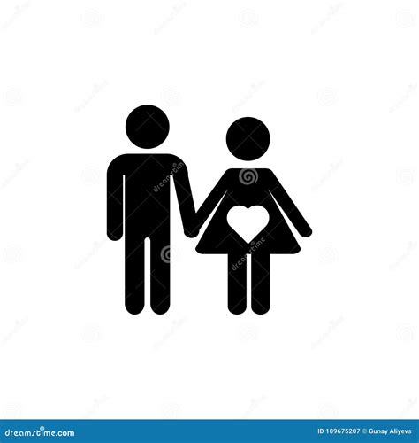 Couple in love icon. stock illustration. Illustration of female - 109675207