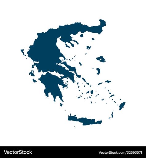 Outline map greece isolated Royalty Free Vector Image