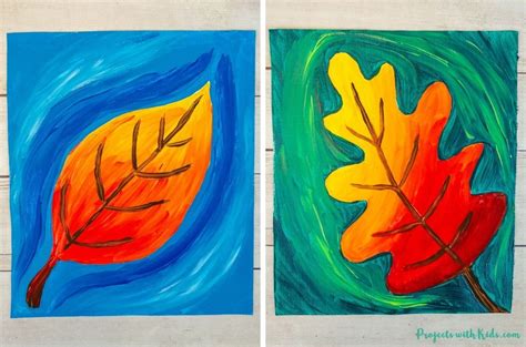 Beautiful Autumn Leaf Painting Idea for Kids - Projects with Kids