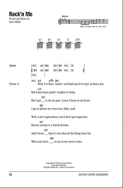 Rock'n Me - Guitar Chords/Lyrics | zZounds