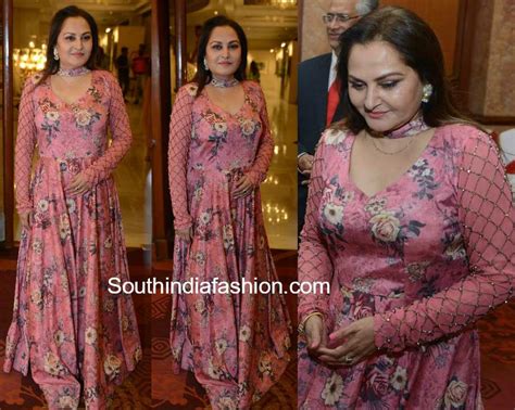 Jaya Prada in a floral gown – South India Fashion