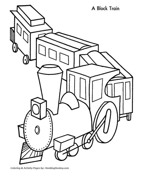 Christmas Toys Coloring Pages - Christmas Toy Train Coloring Sheet | HonkingDonkey