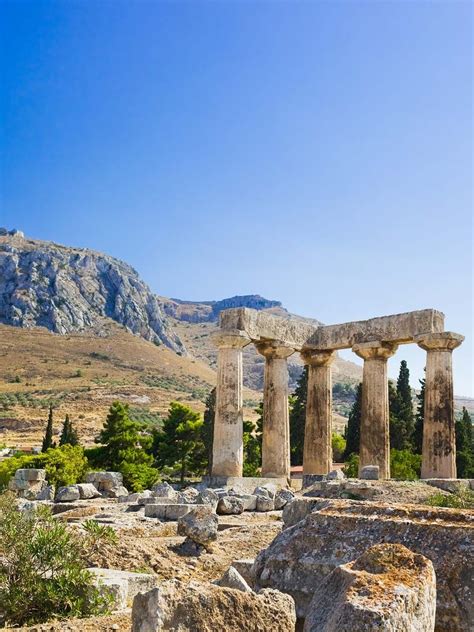 Ancient Ruins at Corinth, Greece http://www.mediteranique.com/hotels-greece/ | Ancient ruins ...