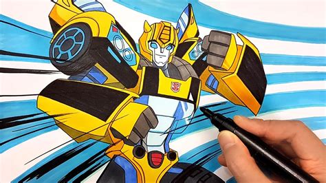 How to draw BUMBLEBEE Transformers Cyberverse . Step-by-step drawing for kids coloring pages ...