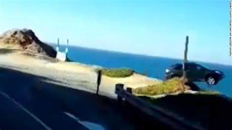 Dashcam footage captures car driving off cliff - CNN Video