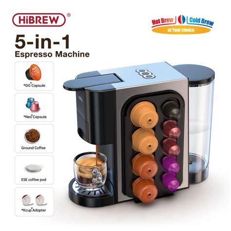 HiBREW 5 in 1 Multiple Espresso Coffee Machine Espresso Maker For Dolce Gusto &Nespresso capsule ...