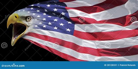 Patriotic Bald Eagle Flag Banner Stock Image - Image: 28128331