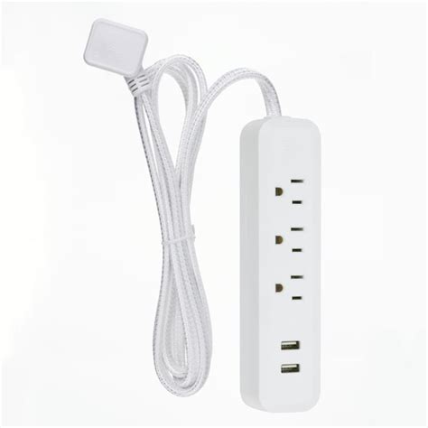 Globe Electric 3-Outlet 2-USB Ports White Power Strip in the Power ...