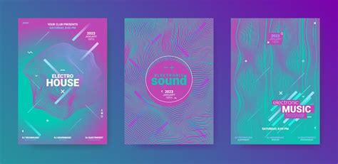 Premium Vector | Music flyers templates electronic sound festival brochures