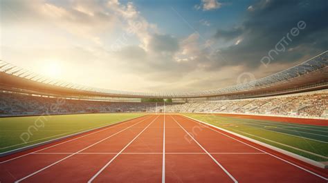 Stadium Backdrop Enhances 3d Rendered Running Track Background, Running Track, Sports Ground ...