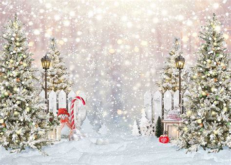 Avezano Snowy Christmas Tree Photography Backdrop holiday gift ...