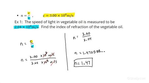 How to Calculate the Index of Refraction of a Medium Using Speed ...