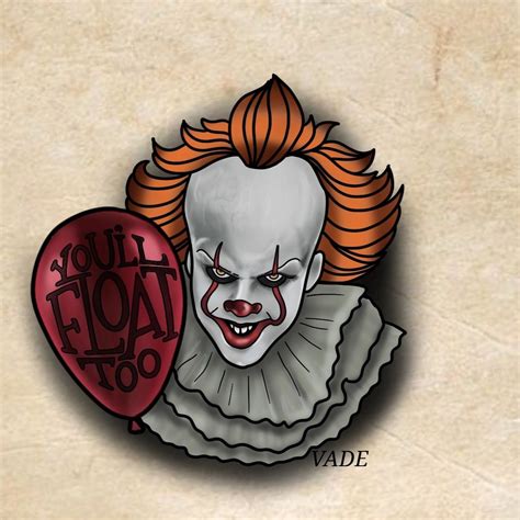 Old school Pennywise tattoo design Dark Art Tattoo, Line Art Tattoos ...