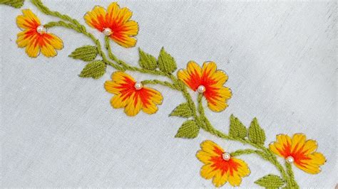 Flower Border Embroidery Designs