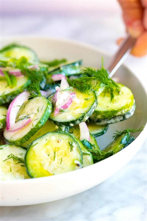 Easy Creamy Cucumber Salad Recipe