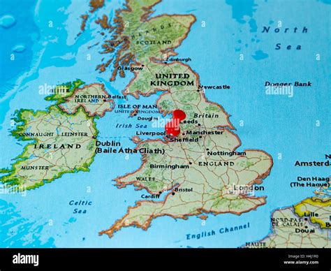 Liverpool, U.K. pinned on a map of Europe Stock Photo - Alamy