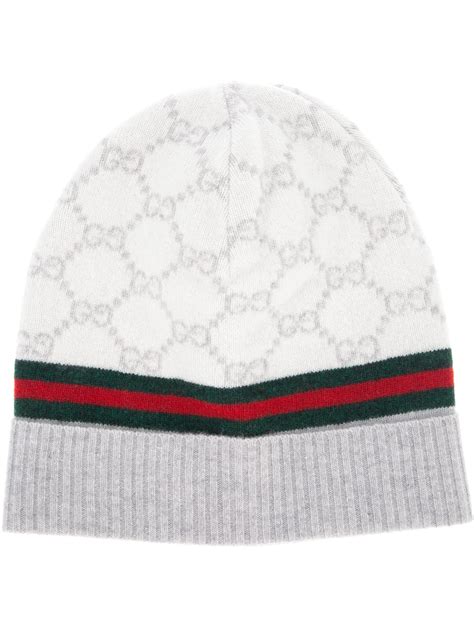 Gucci Monogram Beanie Hat in Natural | Lyst