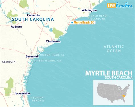 Map of Myrtle Beach, South Carolina - Live Beaches