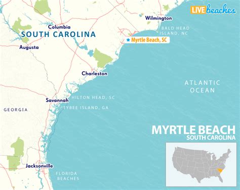 Map of Myrtle Beach, South Carolina - Live Beaches