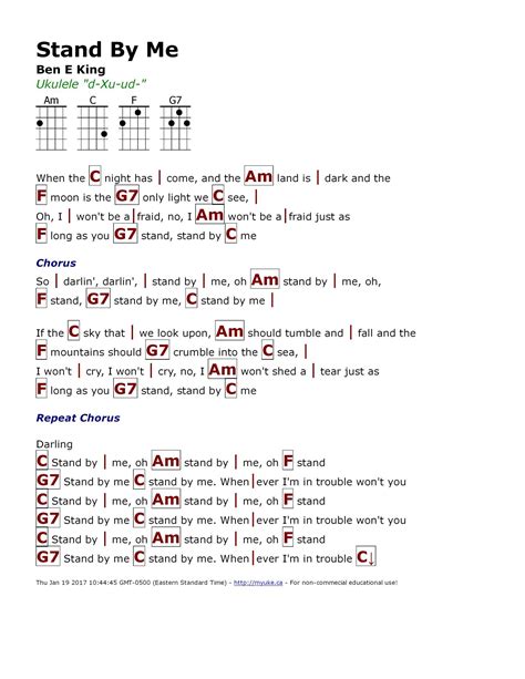 Stand By Me (Ben E King) - http://myuke.ca | Ukulele chords songs ...