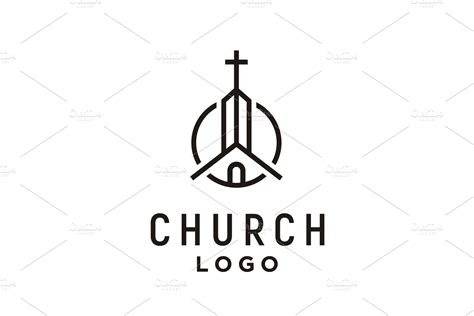 Church Building & Cross Tower Logo | Creative Logo Templates ~ Creative ...