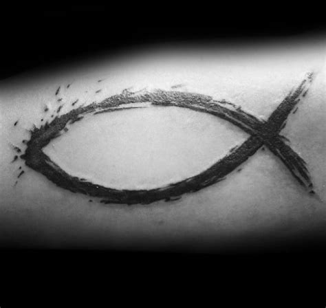 40 Ichthus Tattoo Designs For Men - Jesus Fish Ink Ideas