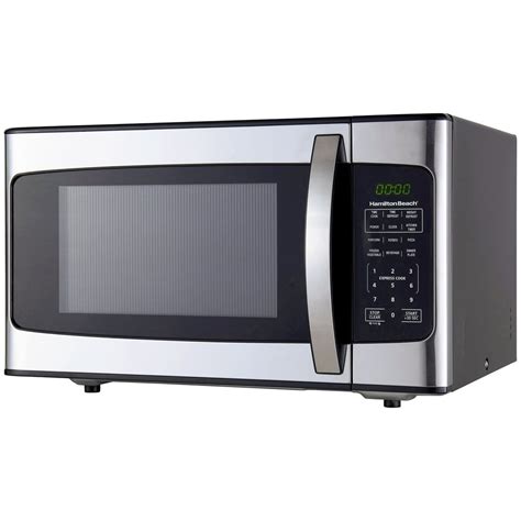 Hamilton Beach 1.1 Cu. Ft. 1000W Stainless Steel Microwave, Black ...