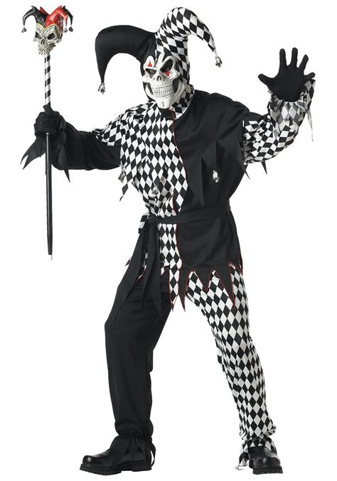 Mens Scary Jester Costume - Adult Wicked Clown Costumes