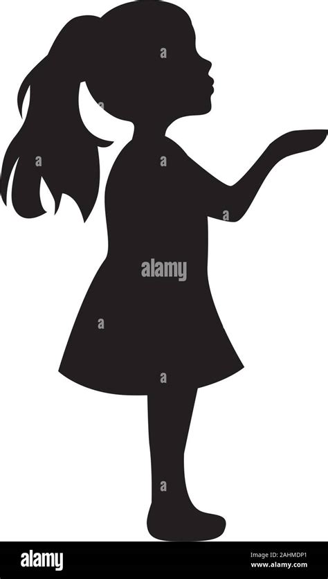 little girl silhouette, vector graphic design element Stock Vector Image & Art - Alamy