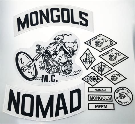 2021 Top Quality MONGOLS NOMAD MC Biker Vest Embroidered Patch 1% MFFM ...