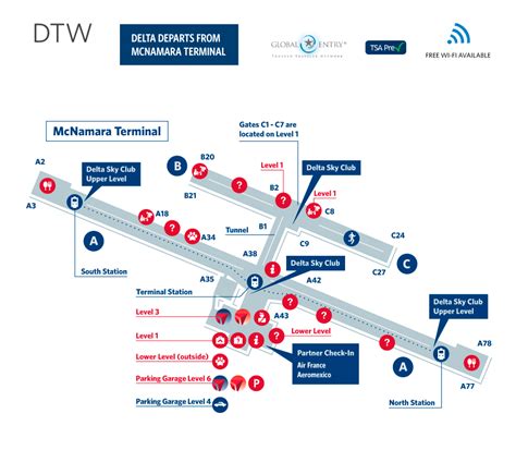 Detroit Airport Map | Airport map, Detroit airport, Detroit