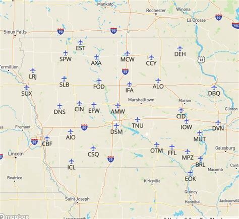 Free Iowa Airports Map And The Top 6 Airports In Iowa