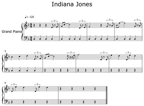 Indiana Jones - Sheet music for Piano