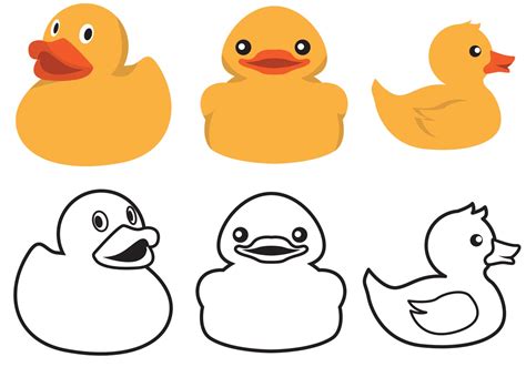 Rubber Duck Color And Outline Vector - Download Free Vector Art, Stock Graphics & Images