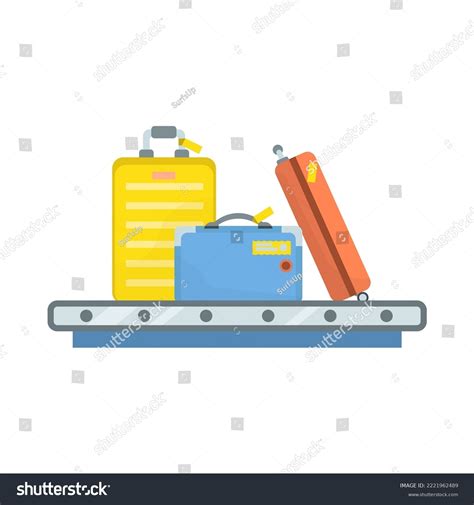 Airport Conveyor Belt Colorful Luggage Cartoon Stock Vector (Royalty ...