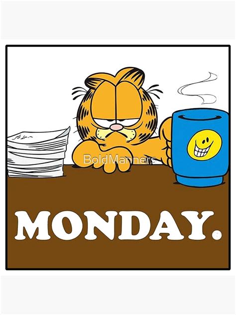 "Garfield I Hate Monday" Poster for Sale by BoldManners | Redbubble