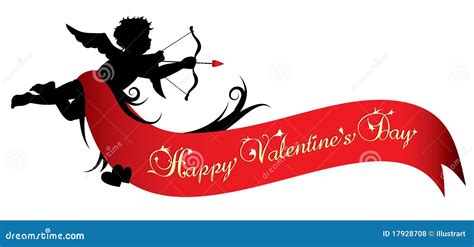 Happy Valentines Day Banner Stock Vector - Illustration of clip, cupid: 17928708