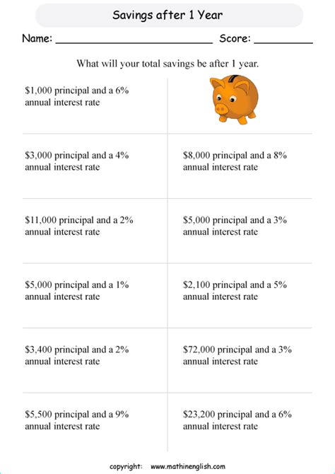 Printable primary math worksheet for math grades 1 to 6 based on the Singapore math curriculum.