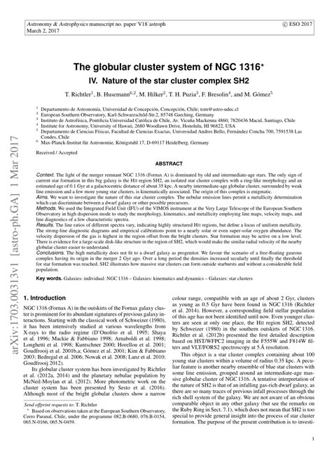 (PDF) The globular cluster system of NGC 1316 IV. Nature of the star ...