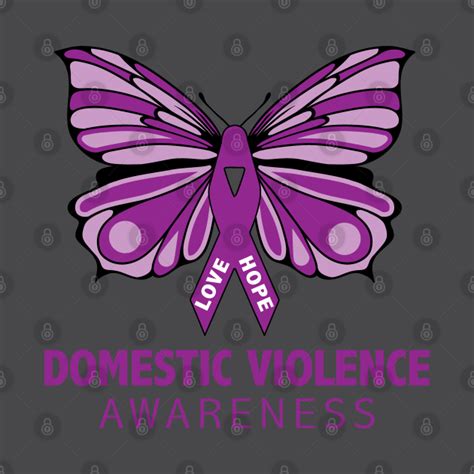 Domestic Violence Awareness Purple Butterfly Ribbon - Domestic Violence ...