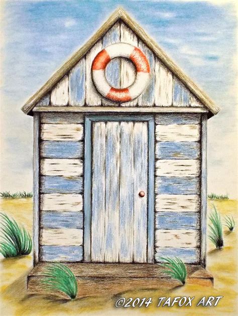 Beach Hut pastel chalks drawing by TAFOXART on DeviantArt | Beach ...