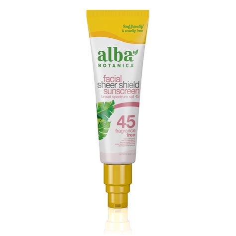 Alba Botanica Facial Sheer Shield Sunscreen Lotion SPF 45, 2 Oz - Walmart.com - Walmart.com